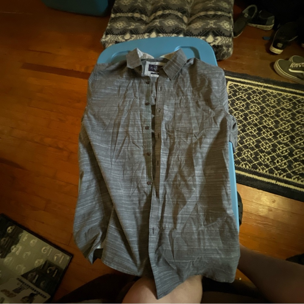 Men's Gray Button-Up Jacket